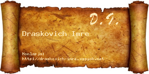 Draskovich Imre névjegykártya